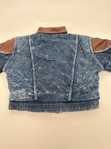 Acid Wash Denim Jacket Vintage 1980’s Puffer Size kids for 5 to 7 years old - Picture 8 of 15