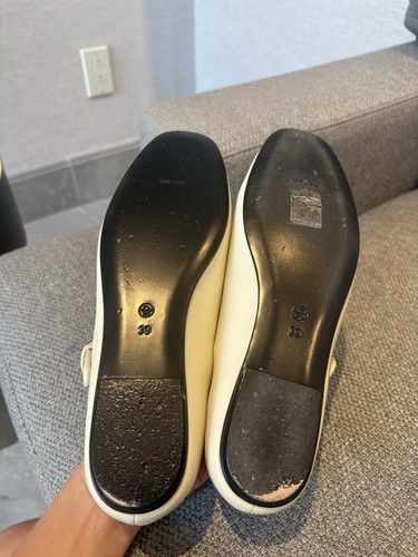 THE ROW Ava Leather Mary Jane Ballet Leather Flats Ivory White Snow White US 8 - Picture 6 of 17