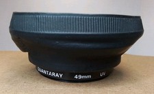 Quantaray 49mm UV One-Piece Hooded Lens Filter Clear Glass Nice Condition