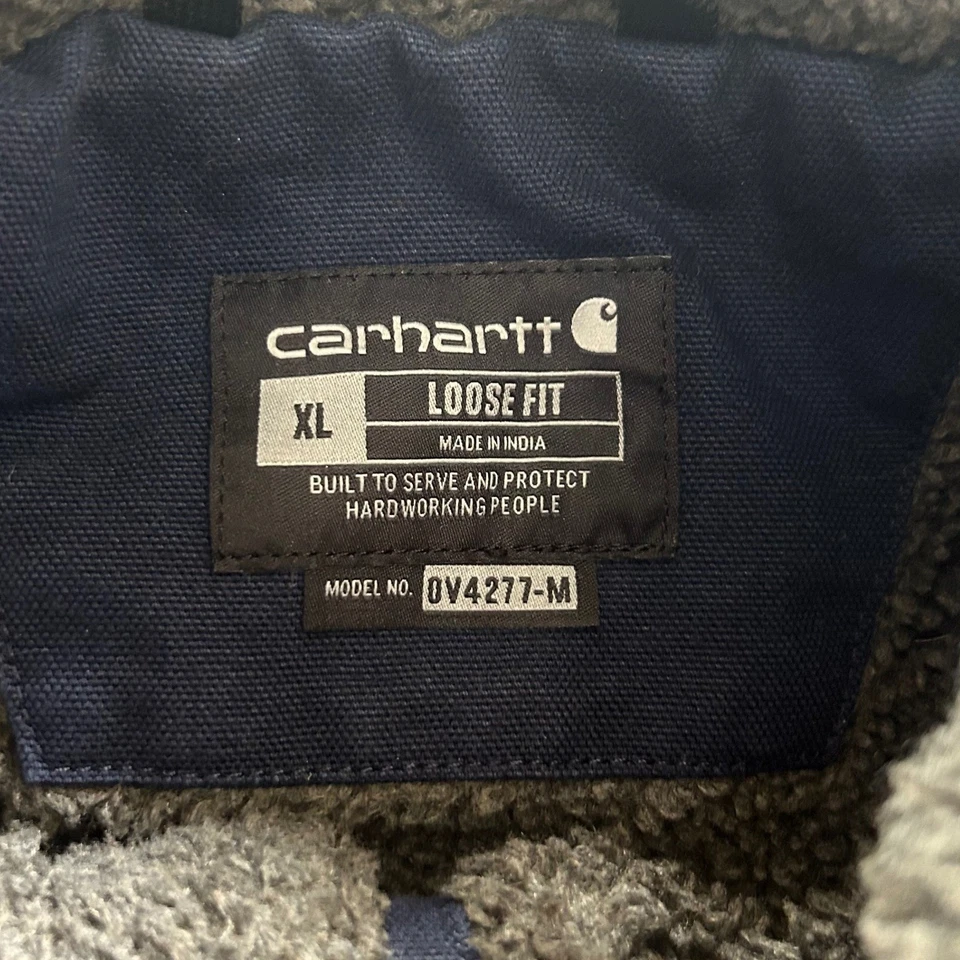 Carhartt XL Vest Sherpa Lined Workwear Sleeveless Jacket Blue Casual Gorpcore - Image 4 of 4