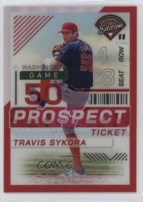 2024 Panini Prospect Edition Red Prizm 12/199 Travis Sykora #91 1a7j