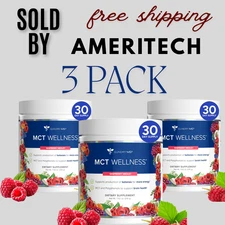 Gundry MD MCT Wellness Powder Raspberry Medley Weight Loss Energy New pack of 3