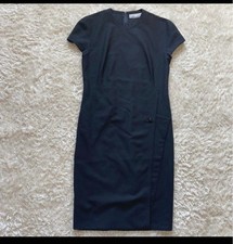 USED GIANNI VERSACE BLACK FORMAL DRESS, SHORT SLEEVE, SIZE GOOD