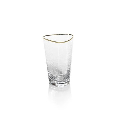 Zodax Aperitivo Triangular Stemware or Glassware - Clear with Gold Rim - Set ...