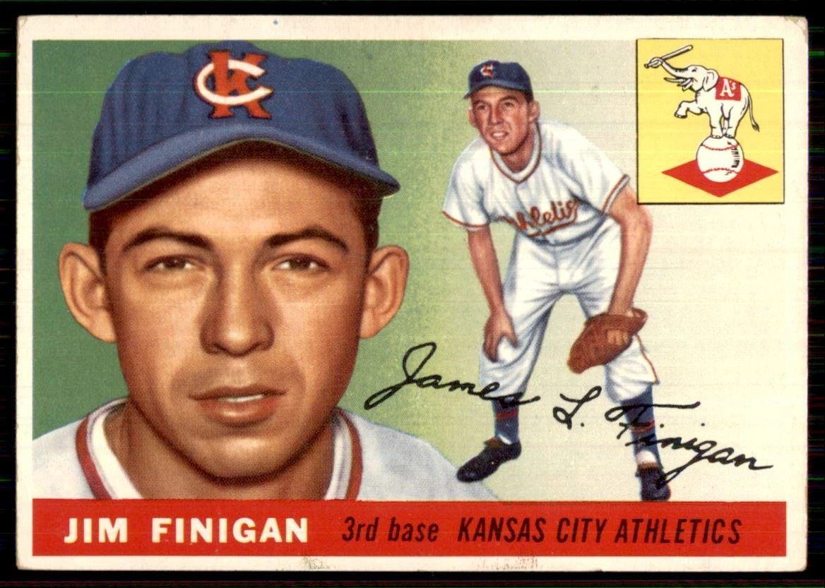 1955 Topps #14 Jim Finigan Kansas City Athletics