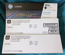 Genuine HP 202X Black, Cyan, Magenta High Yield Toner Cartridge Set NEW/OEM