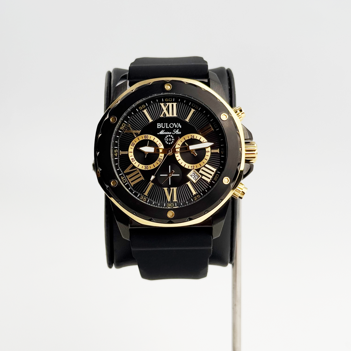 Bulova MarineStar Black Chronograph Dial Watch for Men - 98B278