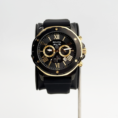 Bulova MarineStar Black Chronograph Dial Watch for Men - 98B278
