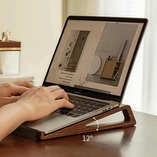 Foldable Wooden Laptop Stand Adjustable 12� Ergonomic Portable Desk Riser