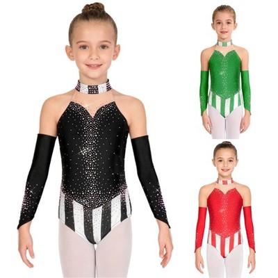 Mädchen Trikot Karneval Jumpsuit Showman Body Cosplay Stehkragen Halloween