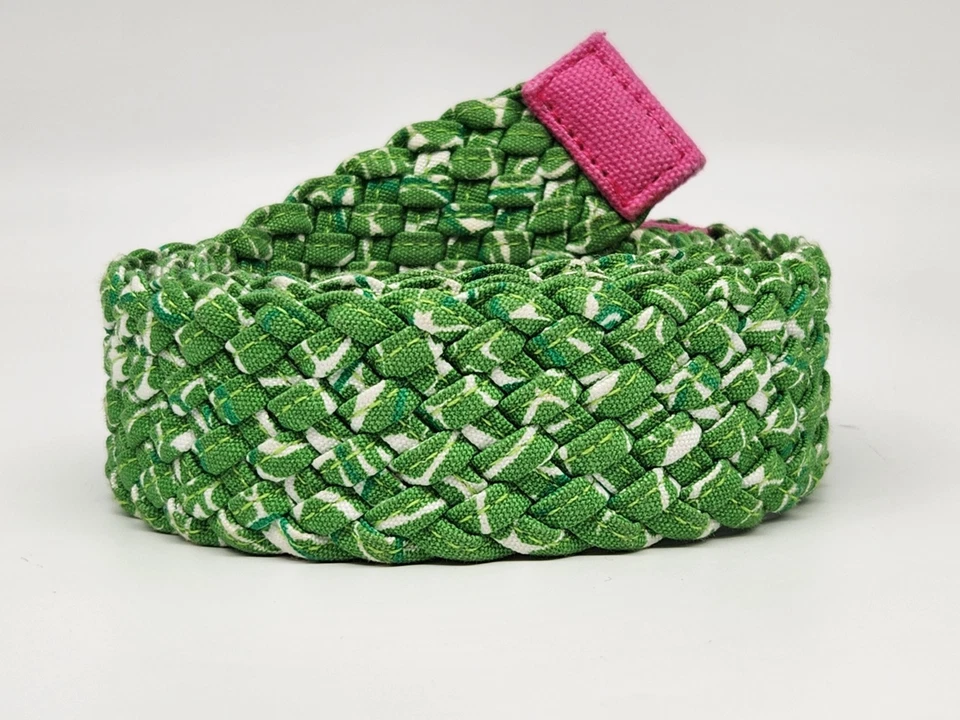 Плетеный пояс Lilly Pulitzer оплетка серебро кольцо D хлопок размер средний зеленый размер S - Изображение 4 из 4