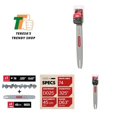 Replacement Guide Bar and Chainsaw Chain Combo, 18-Inch, Fits Stihl, Grey