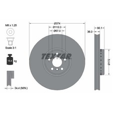 Bremsscheibe vorne rechts für BMW 8-er G15 G14 Gran G16 I4 G26 X5 G05 | 2621648