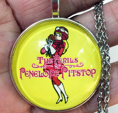 Vintage Hanna Barbera Penelope Pitstop Wacky Races Keychain or Necklace Jewelry