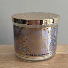 Bath & Body Works FRESH SPARKLING SNOW Large Scented 3 Wick Candle 14.5 oz