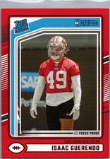 2024 Panini Donruss Rated Rookie Isaac Guerendo #336 Red Press Proof (RC)