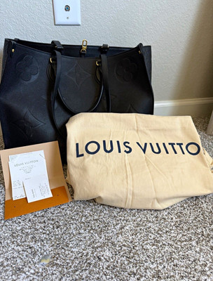 Louis Vuitton On The Go GM-Black Embossed Monogram Women's Tote Bag