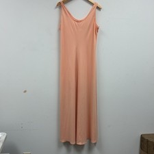 Vintage Dress Womens Small Pink Sleeveless Scoop Neck Long Slip Tank Maxi Casual