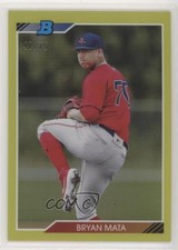 2020 Bowman Heritage Chrome Prospects Yellow Refractor 47/75 Bryan Mata uk2