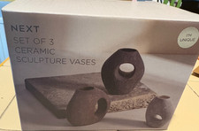 NEXT NEW SET OF 3 CERAMIC SCULPTURE VASES. SEE ITEM DESCRIPTION.