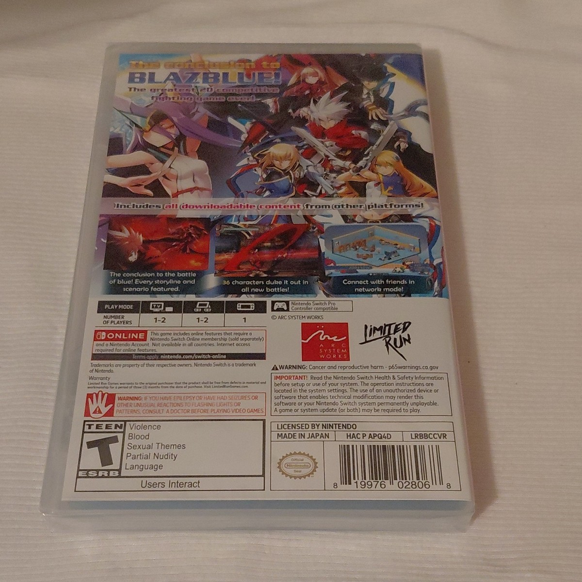 BlazBlue Central Fiction Special Edition Nintendo Switch Arc