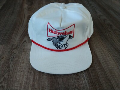 Vintage 80s/90s Budweiser Beer Clydesdales Horse Jockey White