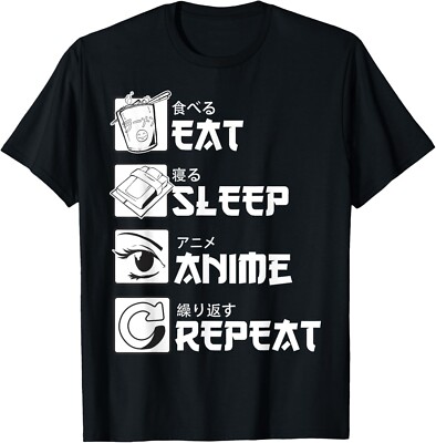 Eat Sleep Anime Repeat Manga Shirts Men Women Gift Unisex T-Shirt