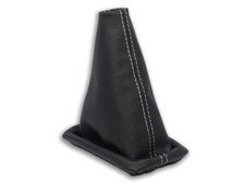 SCHALTMANSCHETTE FUR TOYOTA COROLLA E12 2002-2006 SCHALTSACK LEDER NAHT WEISS