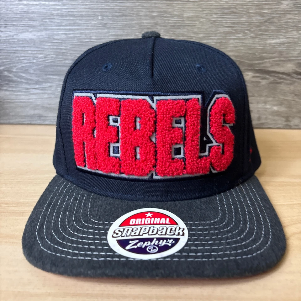 Ole Miss Rebels Hat Cap Snap Back Blue Gray NCAA Zephyr Adjustable - Image 3 of 4
