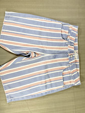 ASOS Design Men's Regular Shorts Blue Pink white Striped Size 32 2915