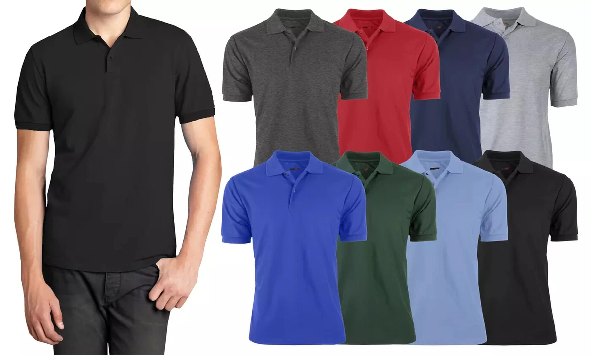 Men's Short Sleeve Pique 3-Button Polo Shirts *Choose Color/Size* NWT FREE  SHIPP