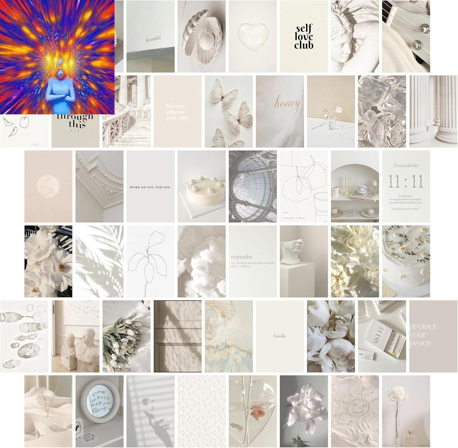 Vanilla Girl Aesthetic Room Decor, Vanilla Girl Wall Collage Kit, Clean Girl Aes