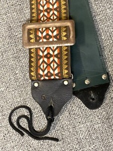 Vtg Matador Twin Diamonds ACE Style 3" Wide Woven Guitar Strap Made in USA