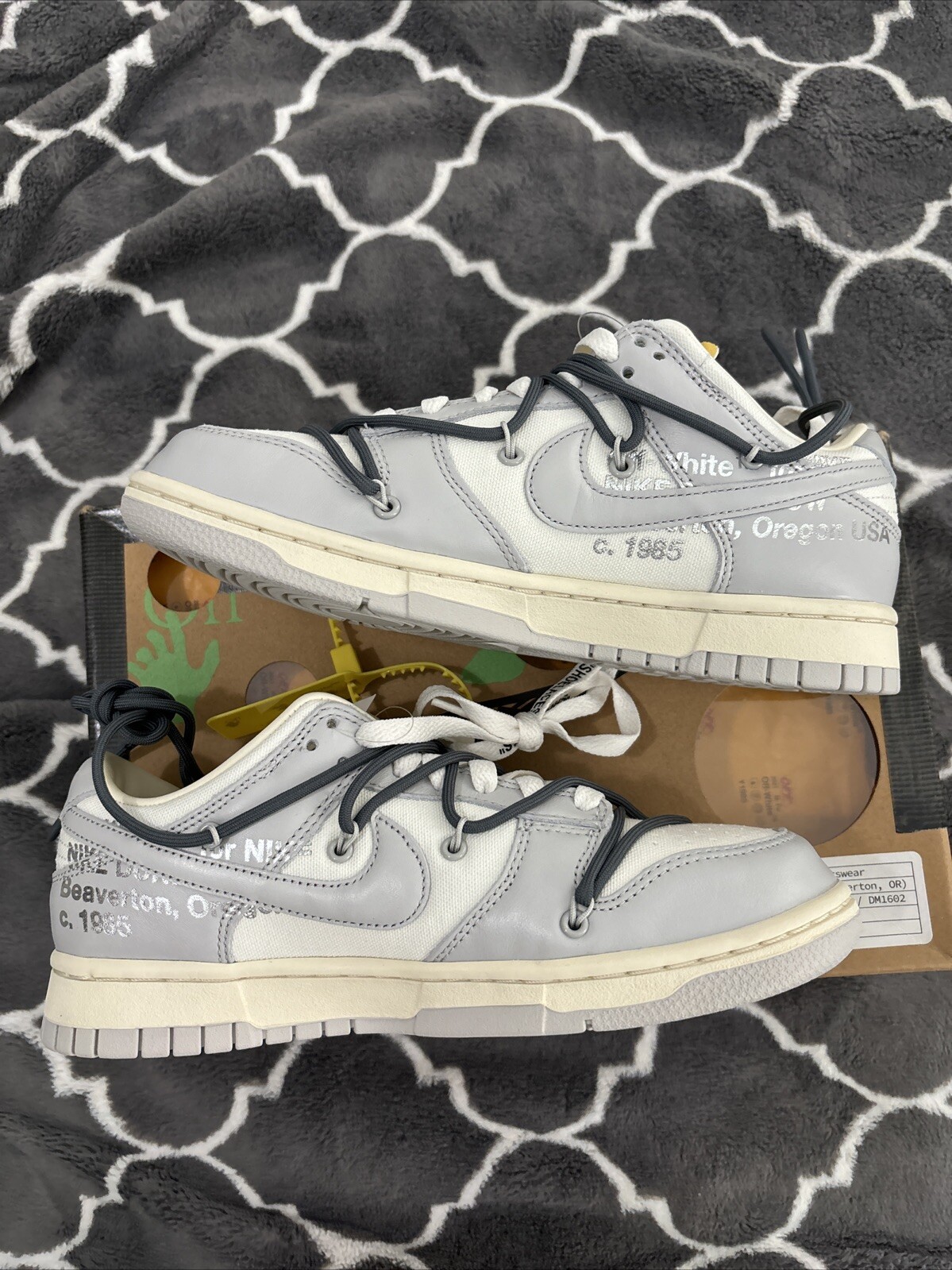 OFF WHITE X NIKE Lotto basso bianco sporco X schiacciato 41 taglia 6 5