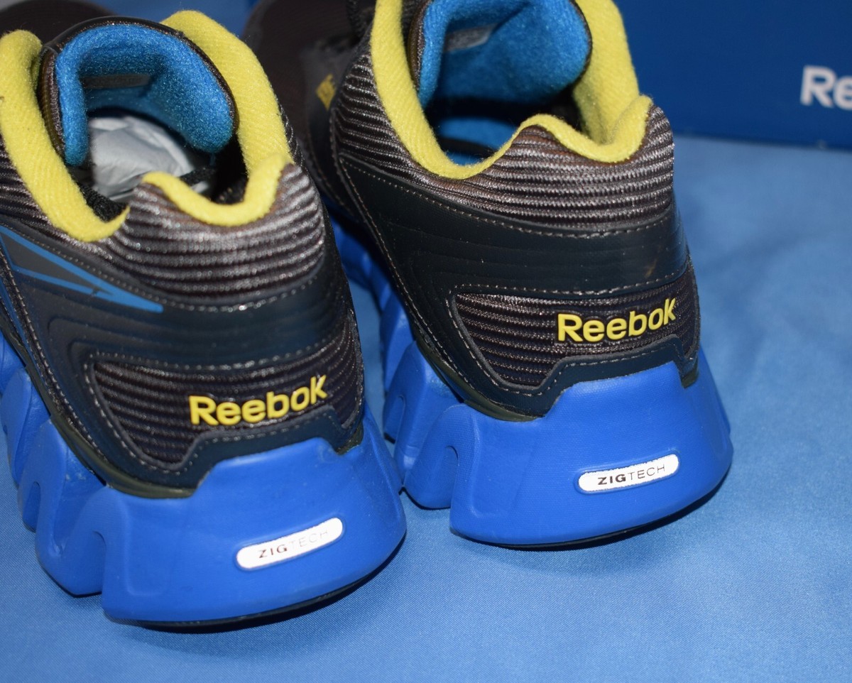 グレー150とネイビー120 Mens Reebok Zigtech Black Blue Lace Low Top Size 6 Running