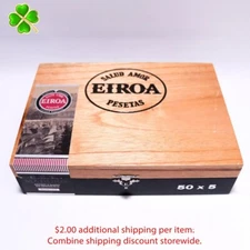 Eiroa CBT Maduro 50 x 5 Empty Wood Cigar Box 8.5" x 6" x 2"