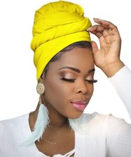 Turban Head Wraps for Black Women Hair Wraps Stretch Soft Jersey Hijab Scarf ...
