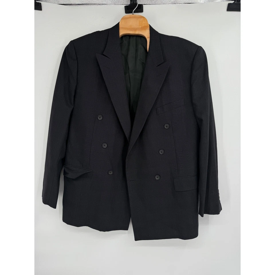 Abrigo Deportivo Corneliani Lana Doble Pecho Hecho en Italia Gris Carbón Para Hombres 58L Foto 2 de 4