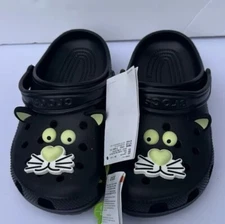Crocs Kids’ Classic Glow-In-the-Dark Black Cat Clog J3