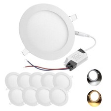 10 PCS 8inch 18W LED Recessed Ceiling Panel Down Lights Lamp Fixtures 6500K Cool
