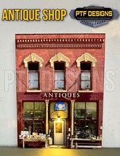 O Scale ANTIQUE STORE - Building Flat/ front w/LED - scratch built 1:48
