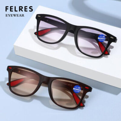 Men Anti-Blue Light Bifocal Tinted Reading Glasses Gradient Lens Sunglasses New