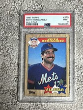 PSA 9 MINT BASEBALL CARD 1987 TOPPS KEITH HERNANDEZ ALL STAR NEW YORK METS