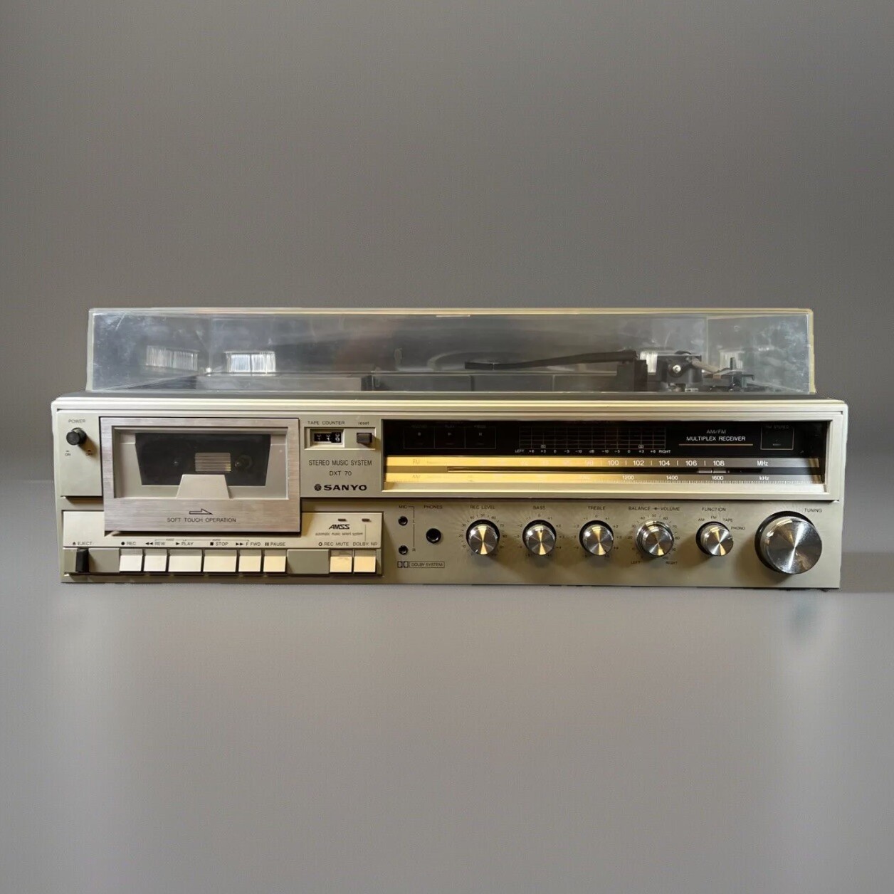 SANYO DXT 70 CASSETTE / VINYL RECORD PLAYER STEREO MUSIC SYSTEM VINTAGE RADIO