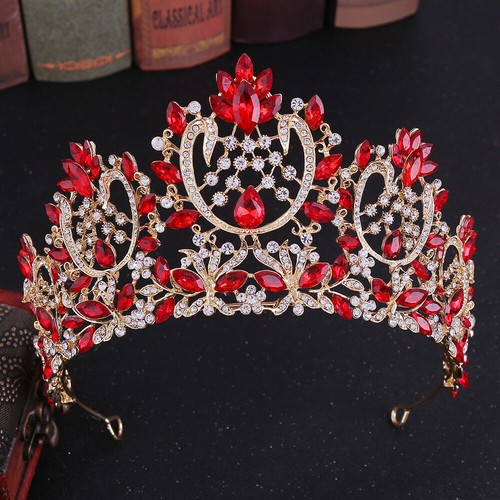 87 Estilos Cristal Rojo Reina Princesa Tiara Corona Boda Princesa Para Mujer - Imagen 239 de 305