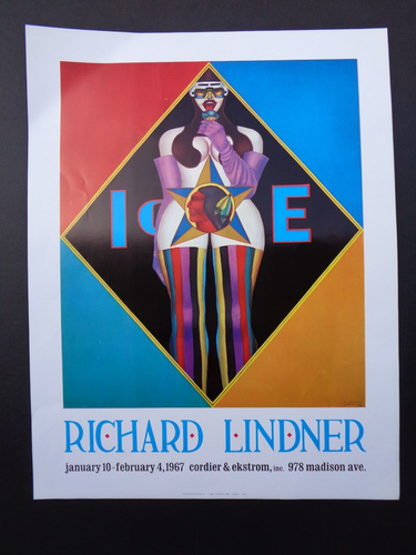 Artist RICHARD LINDNER 1966 Color Block Triangles Cordier Gallery Art Poster NYC - Picture 5 of 7
