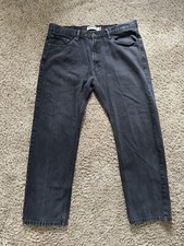 Levis 505 Jeans Mens 38x30 Black Denim Regular Fit Straight Leg Charcoal Wash
