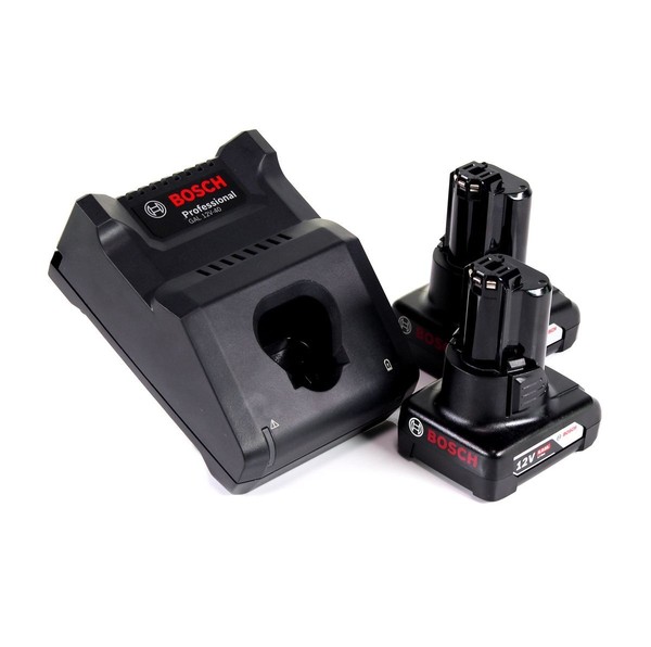 Bosch Gal 12V-40 Professional Schnell LadegeräT FüR 12V Akkus + 2X 6,0 Ah Akku-image