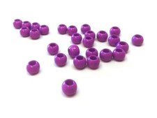100 Purple Orchid Plastic Round Spacer Beads - 10mm - 4.7mm Hole - Fit Paracord