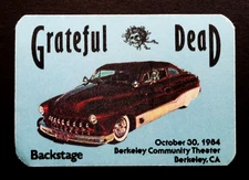 Grateful Dead Backstage Pass Berkeley BCT CA 10/30/84 10/30/1984 Car Bertha GD